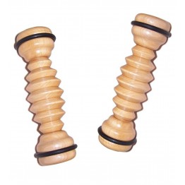 Natural Wood Ribbed Foot Massager Roller