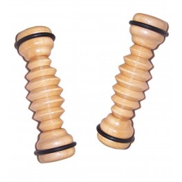 Natural Wood Ribbed Foot Massager Roller 